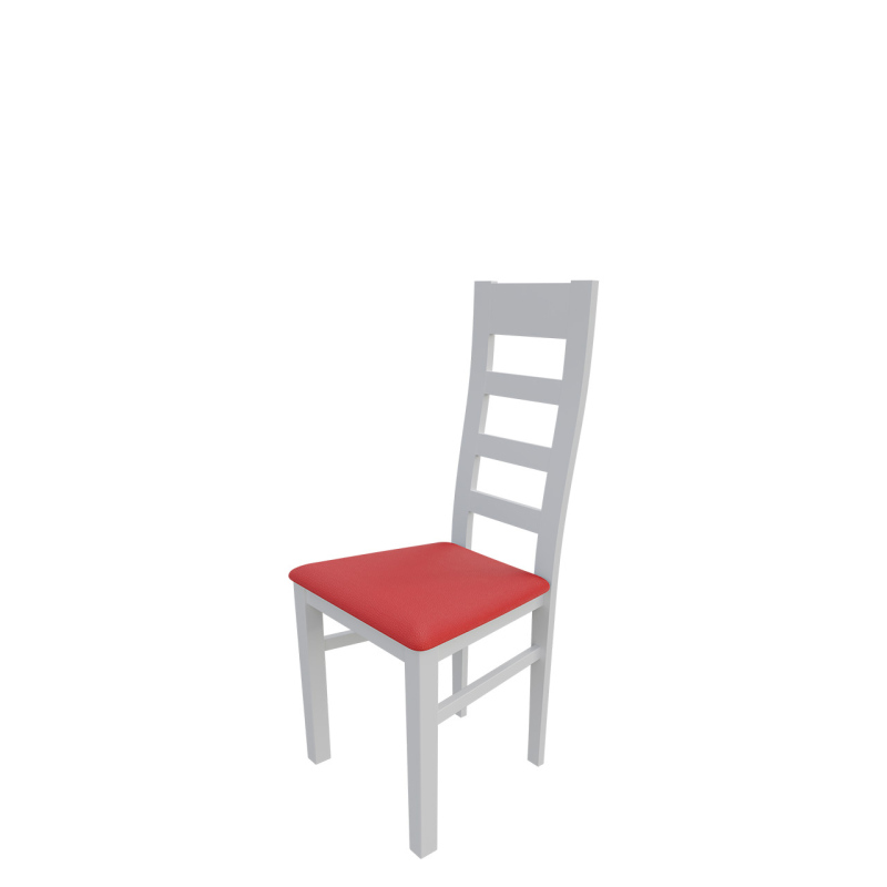 Kuchyňská židle MOVILE 25 - bílá / červená ekokůže