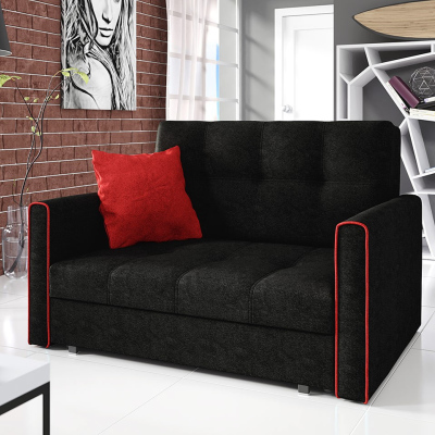 Rozkládací pohovka s úložným prostorem BELA 2 - černá / červená