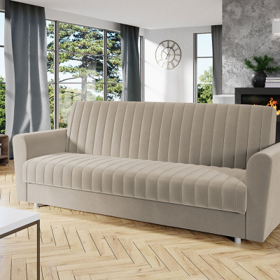 Rozkládací pohovka s úložným prostorem SICARE - béžová