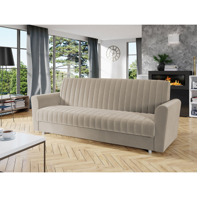 Rozkládací pohovka s úložným prostorem SICARE - béžová