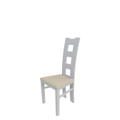 Jídelní židle MOVILE 21 - bílá / béžová ekokůže