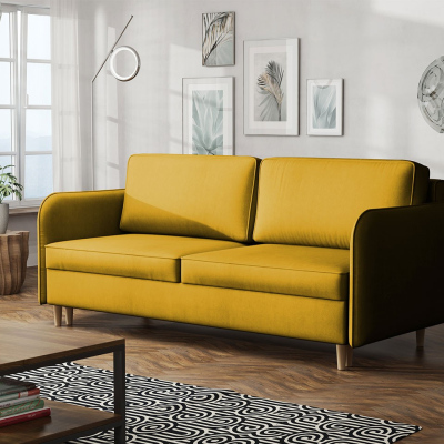 Trojmístná rozkládací pohovka PINARA - žlutá