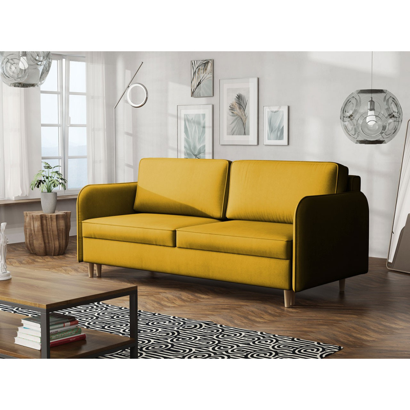 Trojmístná rozkládací pohovka PINARA - žlutá