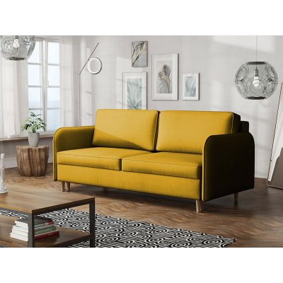 Trojmístná rozkládací pohovka PINARA - žlutá