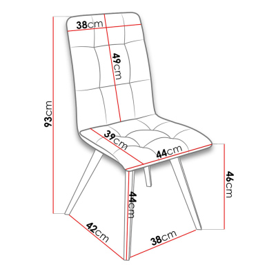 Čalouněná jídelní židle MOVILE 14 - bílá / šedá