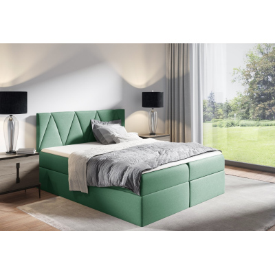 Kontinentální postel GISELA - 120x200, zelená + topper ZDARMA
