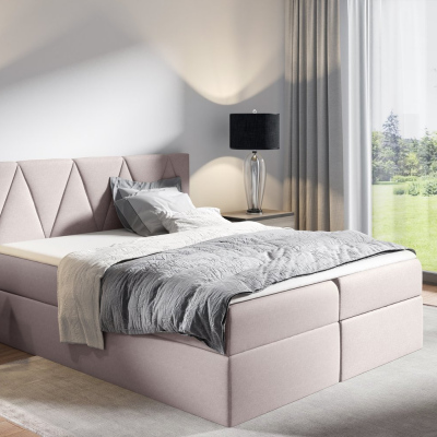 Kontinentální postel GISELA - 120x200, béžová + topper ZDARMA