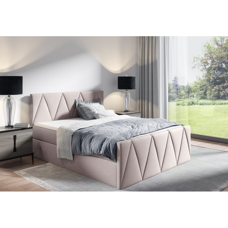 Manželská postel GISELA LUX - 160x200, béžová + topper ZDARMA