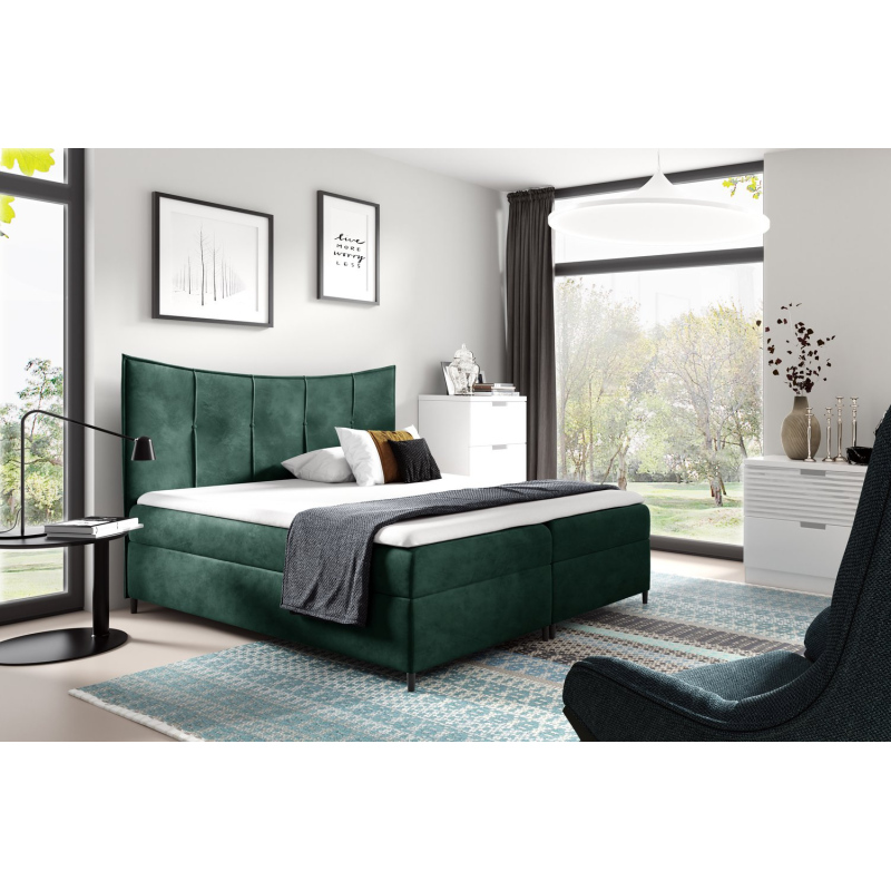 Boxspringová postel IRINI - 120x200, zelená + topper ZDARMA