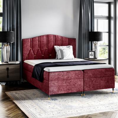 Kontinentální postel OFRI - 160x200, červená + topper ZDARMA