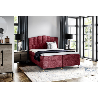 Kontinentální postel OFRI - 160x200, červená + topper ZDARMA
