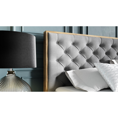Boxspringová postel CHANTELLE 3 - 160x200, šedohnědá + topper ZDARMA