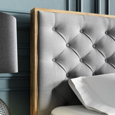 Boxspringová postel CHANTELLE 3 - 140x200, béžová + topper ZDARMA