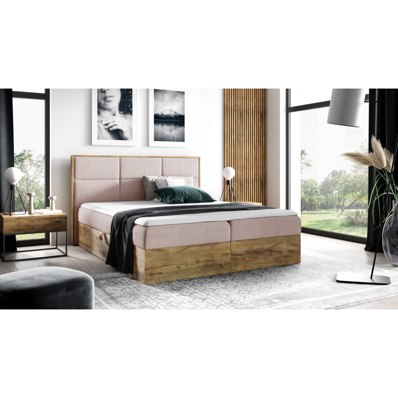 Boxspringová postel CHANTELLE 2 - 120x200, růžová + topper ZDARMA