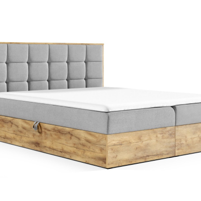 Boxspringová postel CHANTELLE 1 - 200x200, šedá + topper ZDARMA