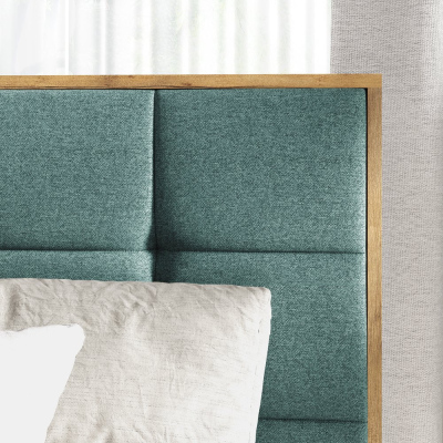 Boxspringová postel ALOIS 1 - 160x200, zelená + topper ZDARMA