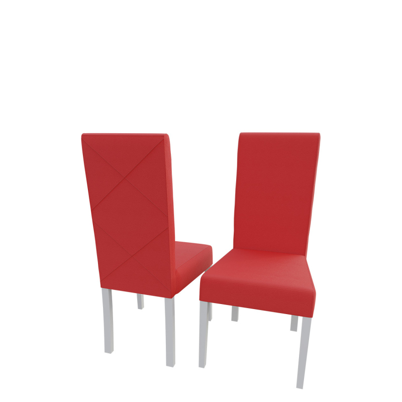 Jídelní židle MOVILE 4 - bílá / červená ekokůže