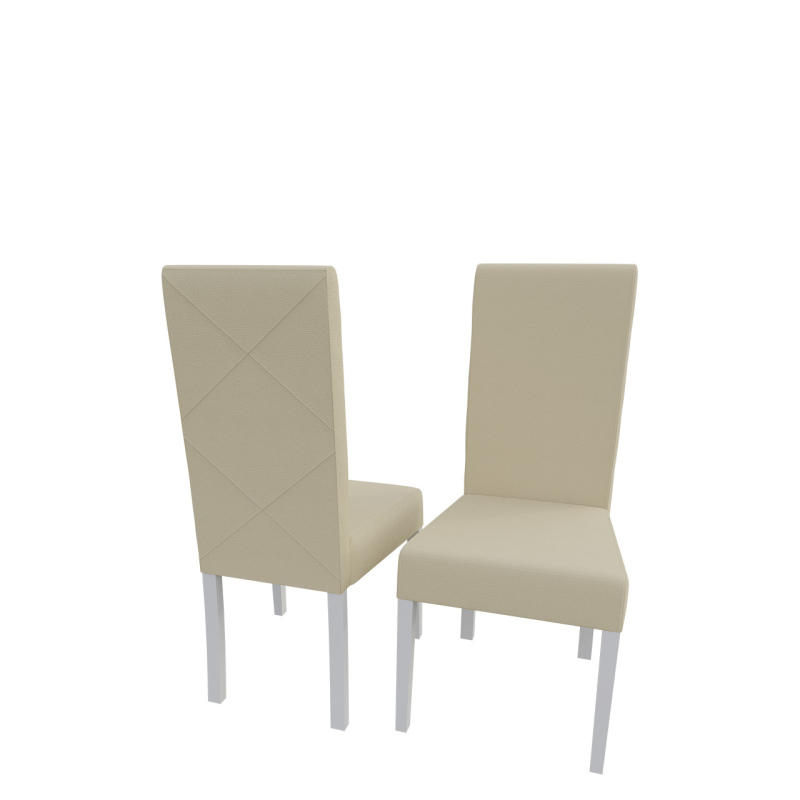 Jídelní židle MOVILE 4 - bílá / béžová ekokůže