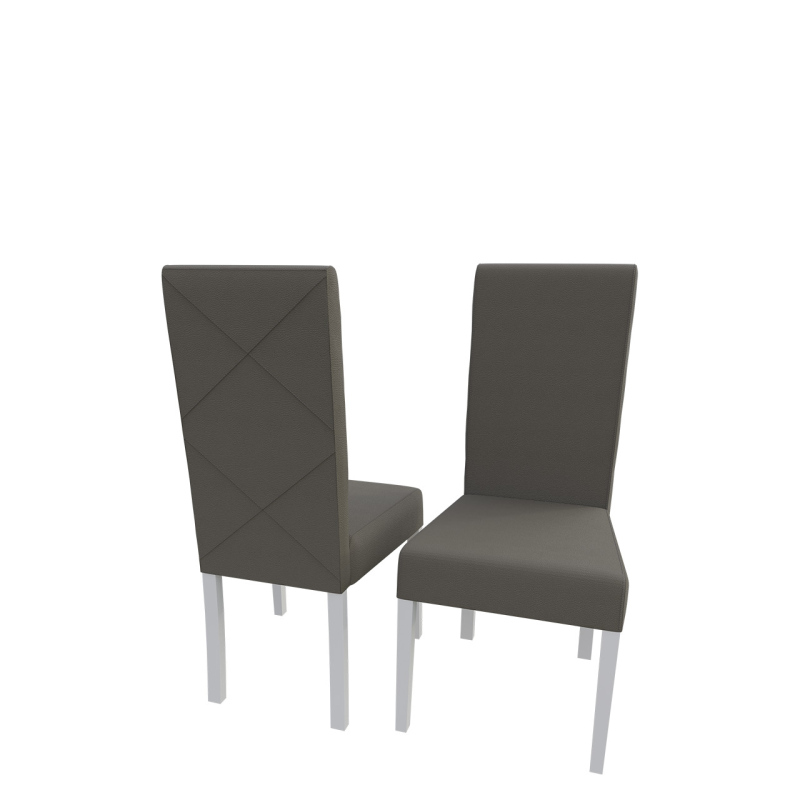 Jídelní židle MOVILE 4 - bílá / šedá ekokůže