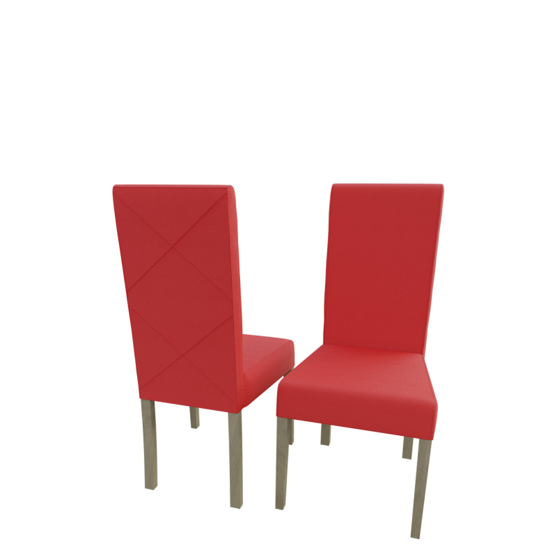 Jídelní židle MOVILE 4 - dub sonoma / červená ekokůže