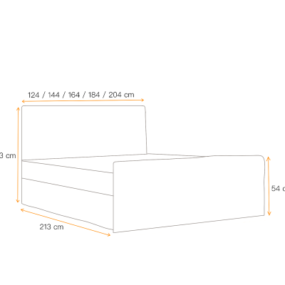 Čalouněná boxspringová postel IVANA 1 LUX - 200x200, světle šedá + topper ZDARMA