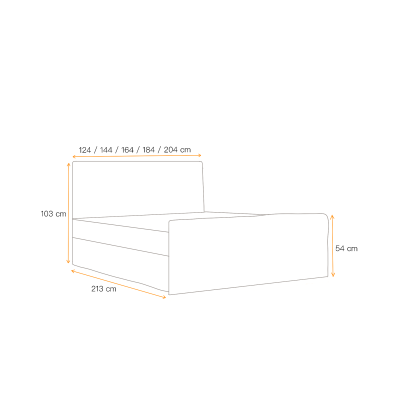 Čalouněná boxspringová postel IVANA 1 LUX - 160x200, světle šedá + topper ZDARMA