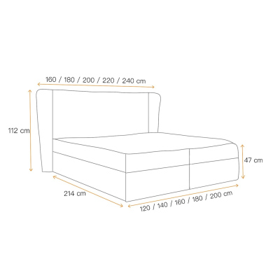 Čalouněná postel ZOJA - 120x200, tmavě modrá + topper ZDARMA