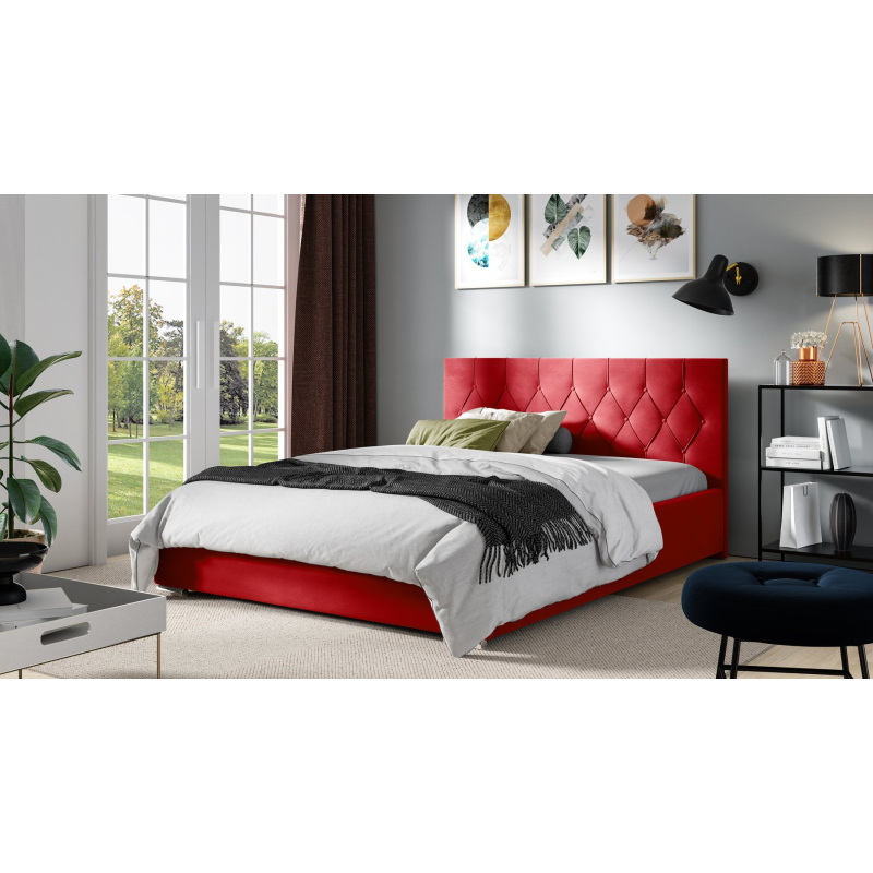 Manželská postel TIBOR - 200x200, červená 