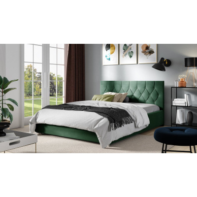 Manželská postel TIBOR - 200x200, zelená 