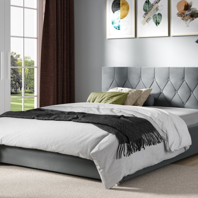 Manželská postel TIBOR - 180x200, šedá 