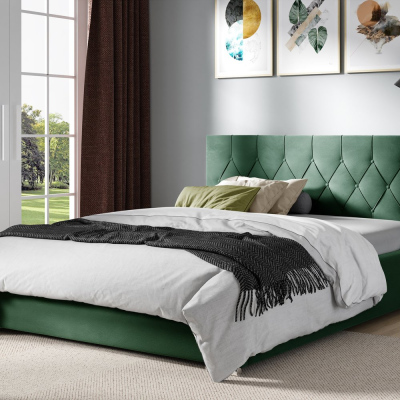 Manželská postel TIBOR - 180x200, zelená