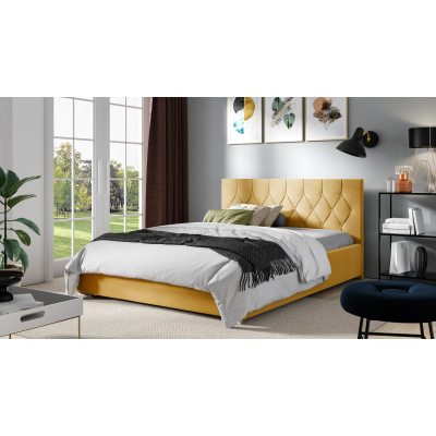 Manželská postel TIBOR - 180x200, žlutá