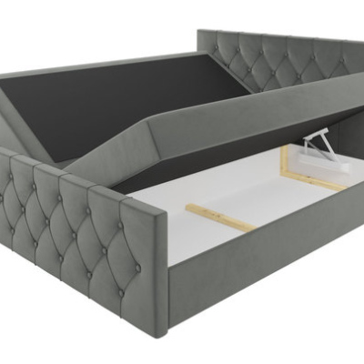 Čalouněná postel TIBOR LUX - 160x200, hnědá + topper ZDARMA