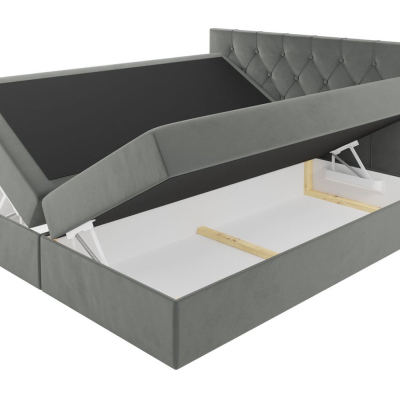 Postel boxspring TIBOR - 200x200, žlutá + topper ZDARMA