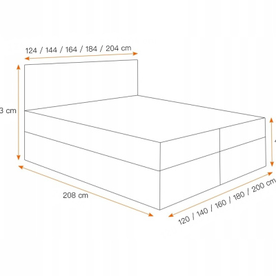 Postel boxspring TIBOR - 140x200, béžová + topper ZDARMA