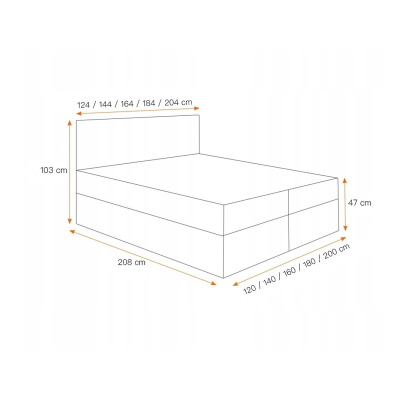 Postel boxspring TIBOR - 140x200, béžová + topper ZDARMA