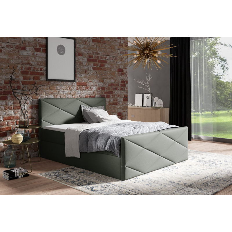 Čalouněná postel ZOE LUX - 200x200, šedá + topper ZDARMA