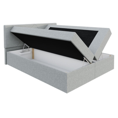 Čalouněná postel ZOE LUX - 200x200, šedá + topper ZDARMA