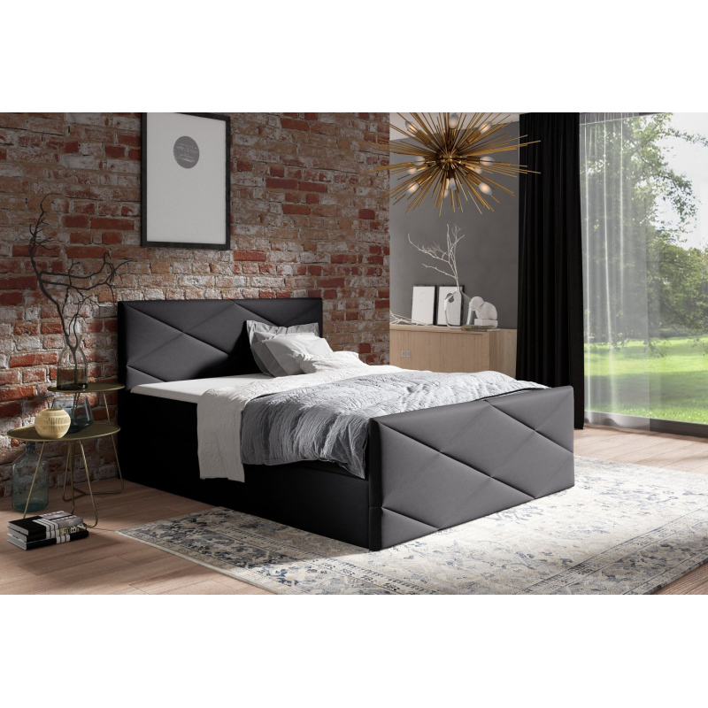 Čalouněná postel ZOE LUX - 200x200, černá + topper ZDARMA