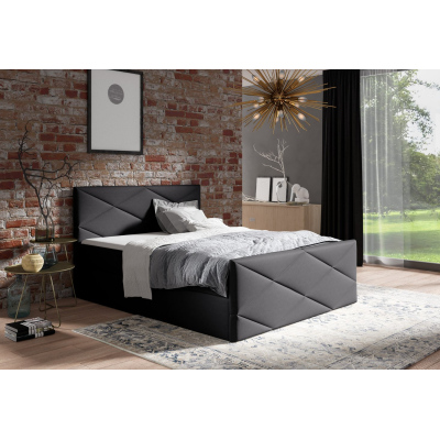 Čalouněná postel ZOE LUX - 200x200, černá + topper ZDARMA