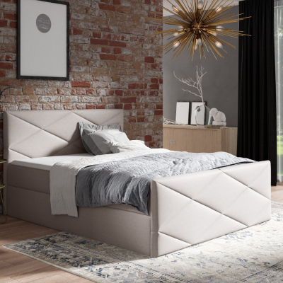 Čalouněná postel ZOE LUX - 180x200, béžová 1 + topper ZDARMA