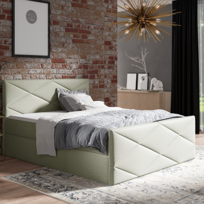 Čalouněná postel ZOE LUX - 140x200, béžová 2 + topper ZDARMA