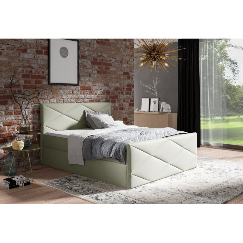 Čalouněná postel ZOE LUX - 140x200, béžová 2 + topper ZDARMA