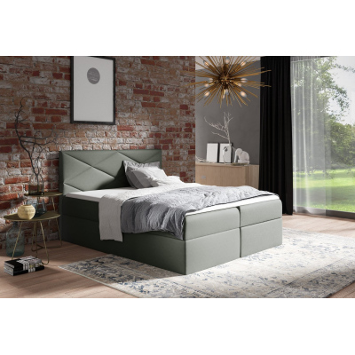 Čalouněná postel ZOE - 180x200, šedá + topper ZDARMA