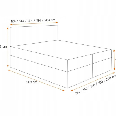 Čalouněná postel ZOE - 120x200, černá + topper ZDARMA