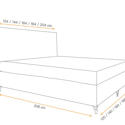 Boxspringová postel SHANNON - 180x200, starorůžová + topper ZDARMA