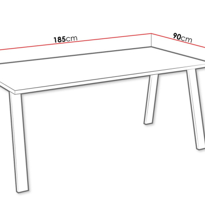 Industriální jídelní stůl KLEAN 4 - dub lancelot / černý mat