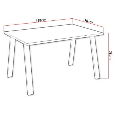 Industriální jídelní stůl KLEAN 3 - dub lancelot / černý mat