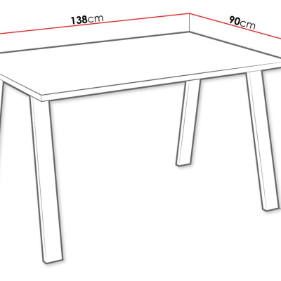 Industriální jídelní stůl KLEAN 3 - bílý / černý mat