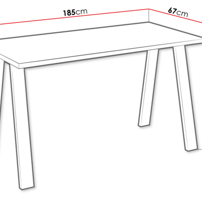 Industriální jídelní stůl KLEAN 2 - dub lancelot / černý mat